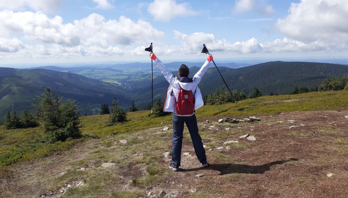 Katarzyna na Śnieżniku. Wejście tam było na jej "liście rzeczy do zrobienia". Odhaczone