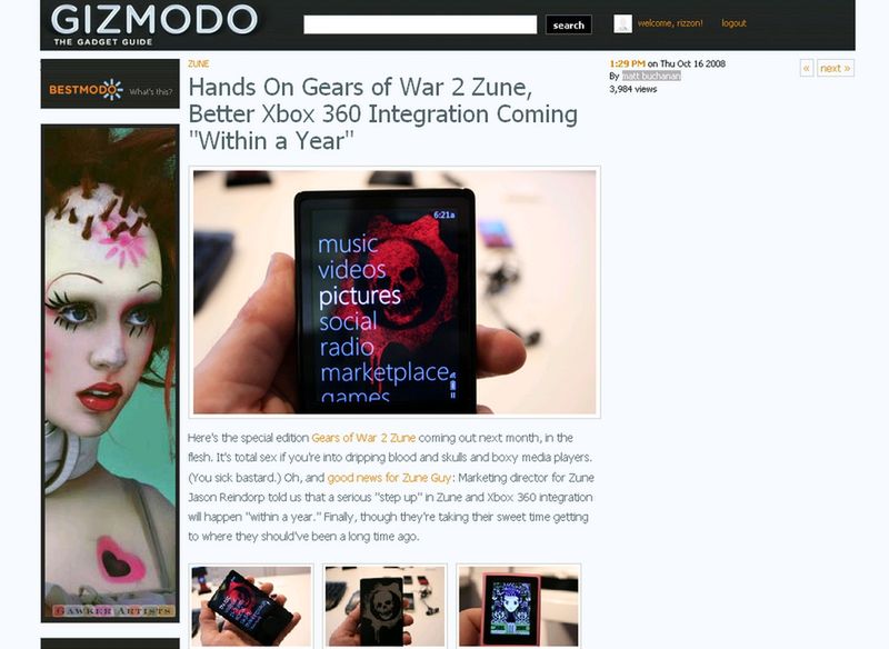 Zune Gears Of War 2 z bliska 2