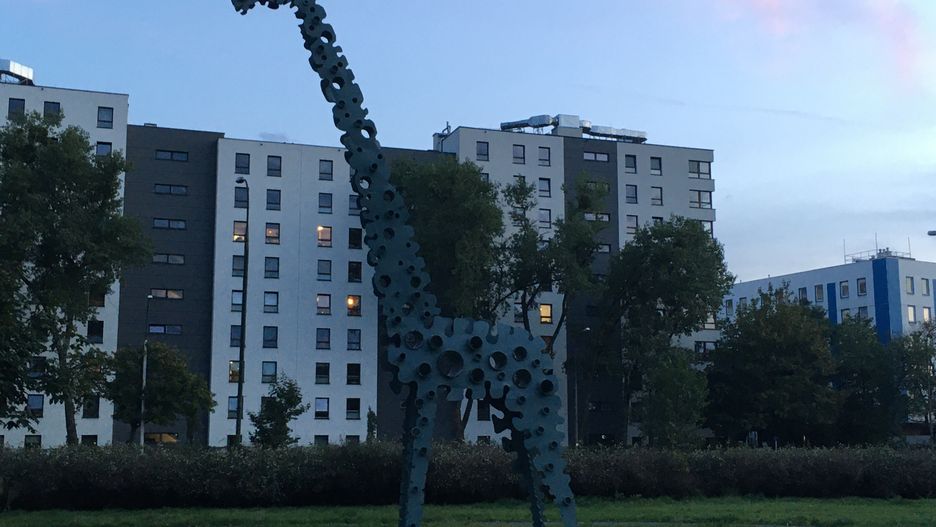 Warszawa. Słynna żyrafa z parku metalowych rzeźb. Tam również zaprowadzą spacerowiczów przewodnicy podczas 11. edycji "Po Woli do woli". Będzie można dowiedzieć się, jak powstał ten fascynujący zbiór niezwykłych obiektów