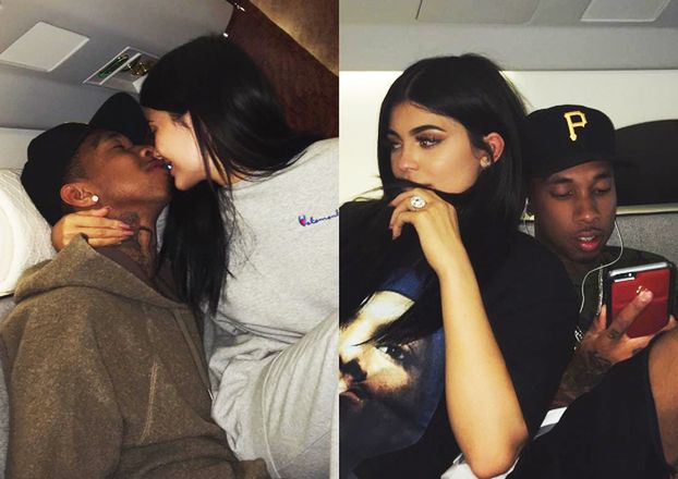 Kylie Jenner całuje się z Tygą w prywatnym odrzutowcu (FOTO)