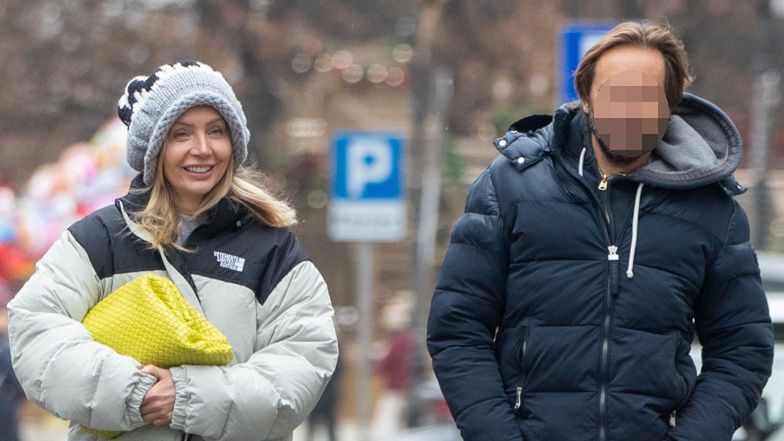 Agnieszka Woźniak-Starak na spacerze z ukochanym
