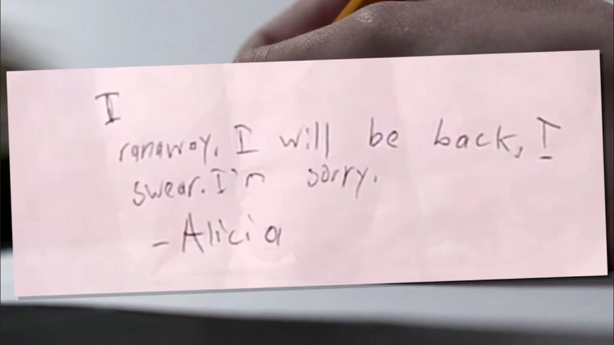 List, który Alicia Navarro zostawiła przed ucieczką matce.