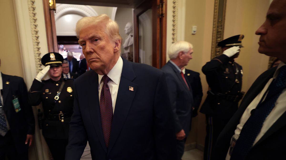 WASHINGTON, DC - MARCH 04: U.S. President Donald Trump leaves after addressing a joint session of Congress at the U.S. Capitol on March 04, 2025 in Washington, DC. President Trump was expected to address Congress on his early achievements of his presidency and his upcoming legislative agenda. (Photo by Win McNamee/Getty Images)