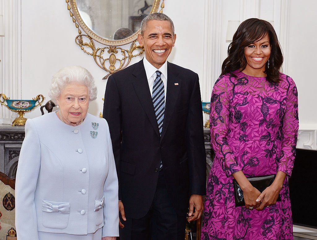 Królowa Elżbieta II, Barack Obama i Michelle Obama