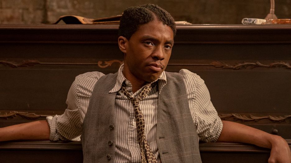 Chadwick Boseman w filmie "Ma Rainey's Black Bottom". Za tę rolę może pośmiertnie zgarnąć statuetkę