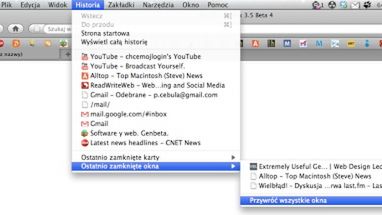 Przywracanie ostatnio zamkniętych okien w Firefoksie 3.5 1