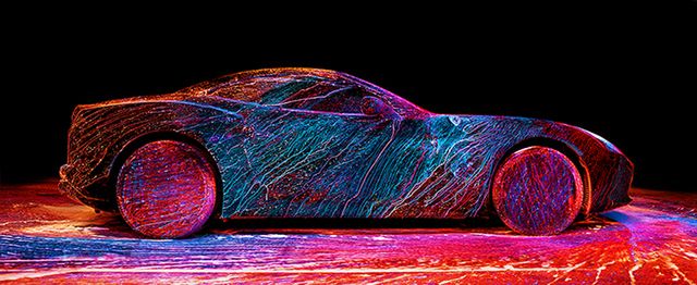 Ferrari California T w niecodziennej sesji z farbami UV w tunelu aerodynamicznym 4
