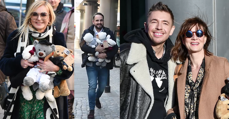 Olejnik, Egurrola i Ostaszewska z Jemiołem tulą misie pod TVN-em