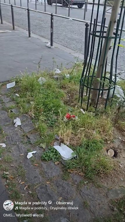 Śmieci na ulicy w Paryżu