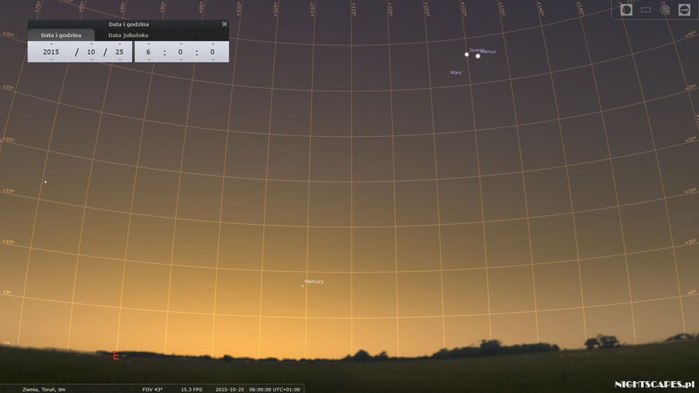 Koniunkcja Jowisza i Wenus - 25 października 2015.