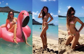 Marina w bikini pozuje na Snapchacie i pływa na flamingu (FOTO)