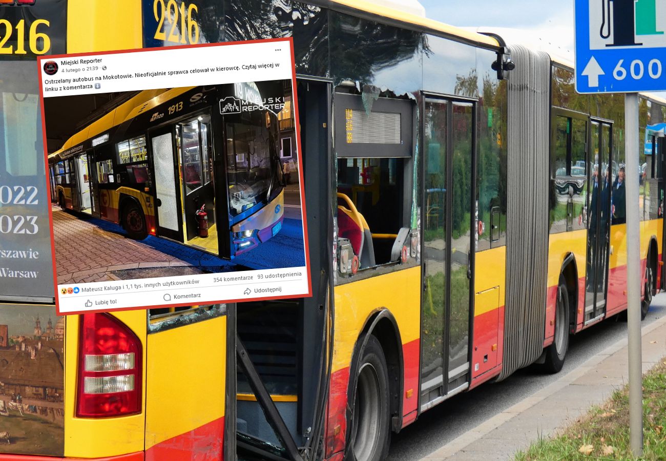 Autobus ostrzelany w Warszawie. Policja zatrzymała podejrzanego