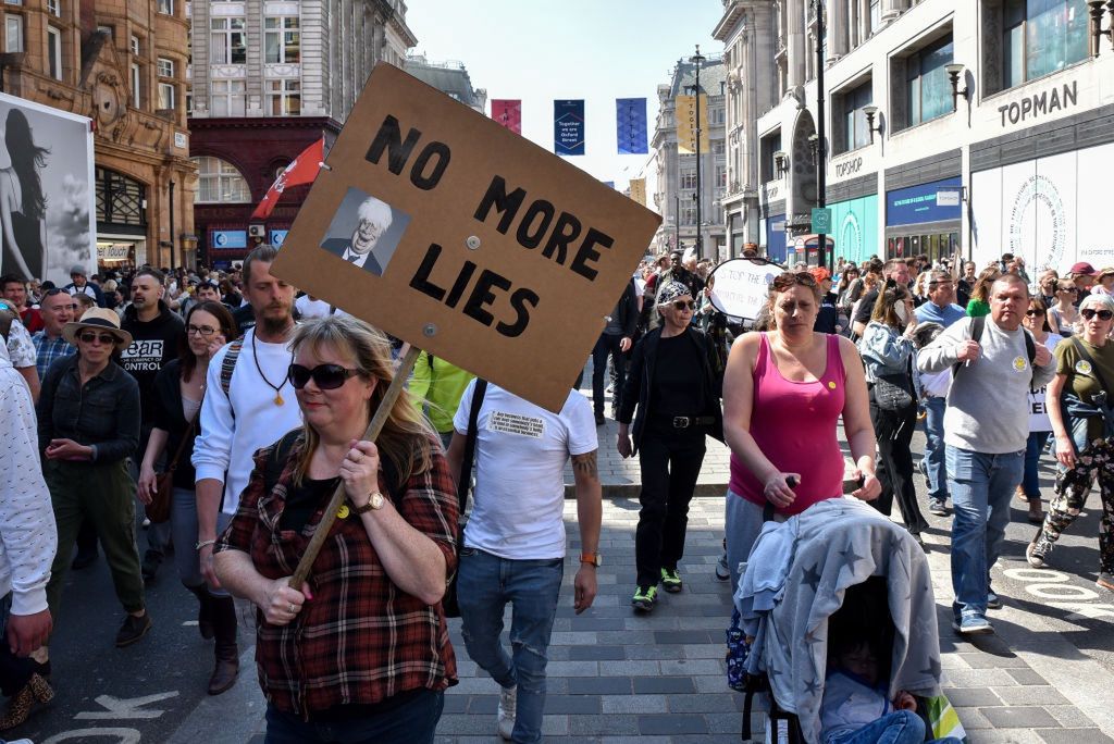 Protest w Londynie 24 kwietnia 2021 r.