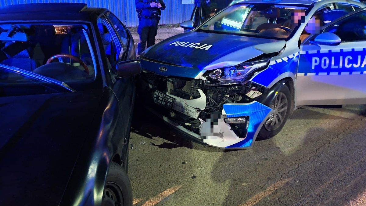 Młody kierowca poddał się dopiero po kolizji