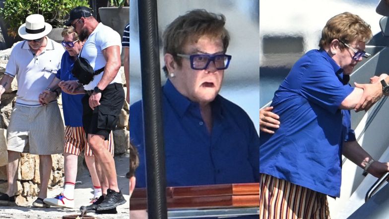 Elton John z mężem i synami na jachcie. Ma problemy z chodzeniem