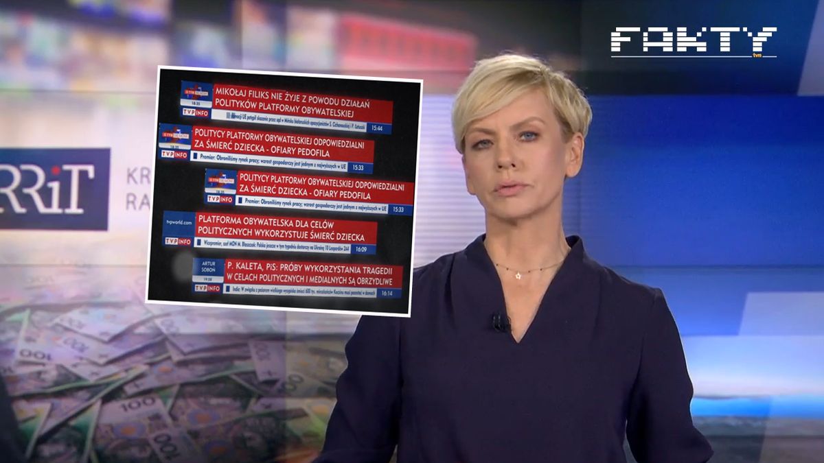 Anita Werner w "Faktach" TVN