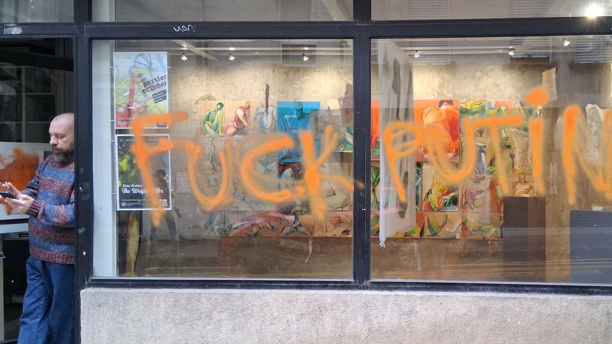 TemporaryThe Galerie L art gallery where Russian President Vladimir Putin's alleged daughter Elizaveta Krivonogikh works was tagged by anti-Russian activists last night, in Paris, France, January 27, 2026. Photo by Florian Poitout/ABACAPRESS.COMPoitout Florian/ABACA