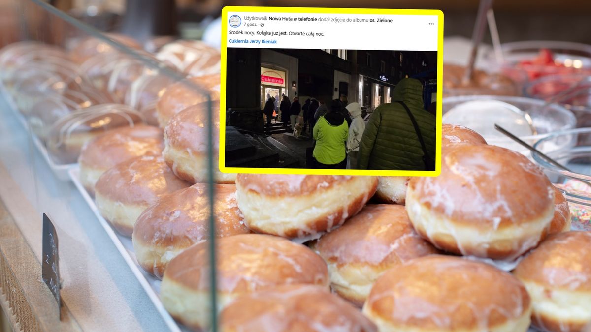 Ogromna kolejka po pączki w Krakowie.