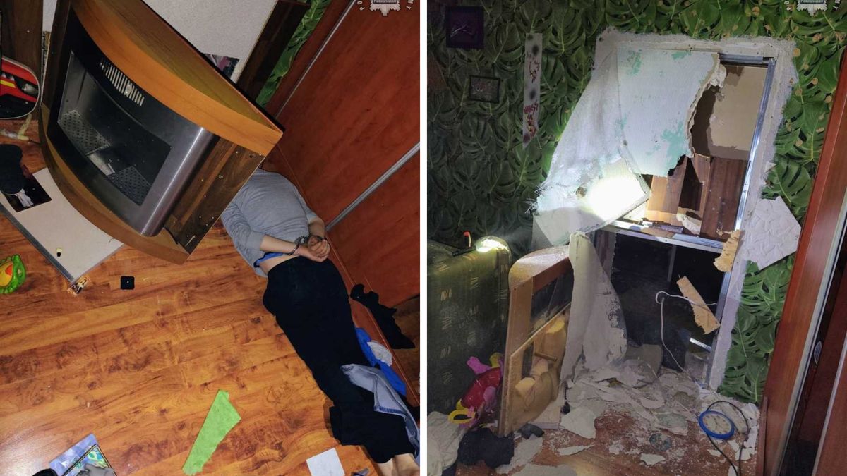 Chował się przed policją w skrytce za kominkiem