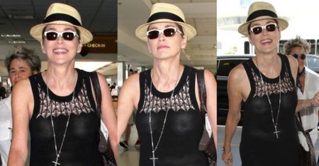 Sutki Sharon Stone na lotnisku... (FOTO)