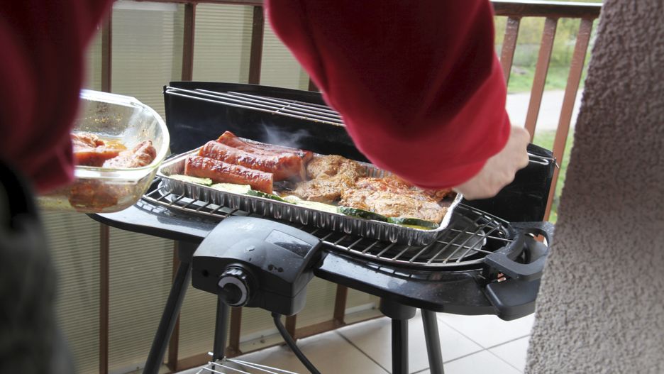 grill, balkon
