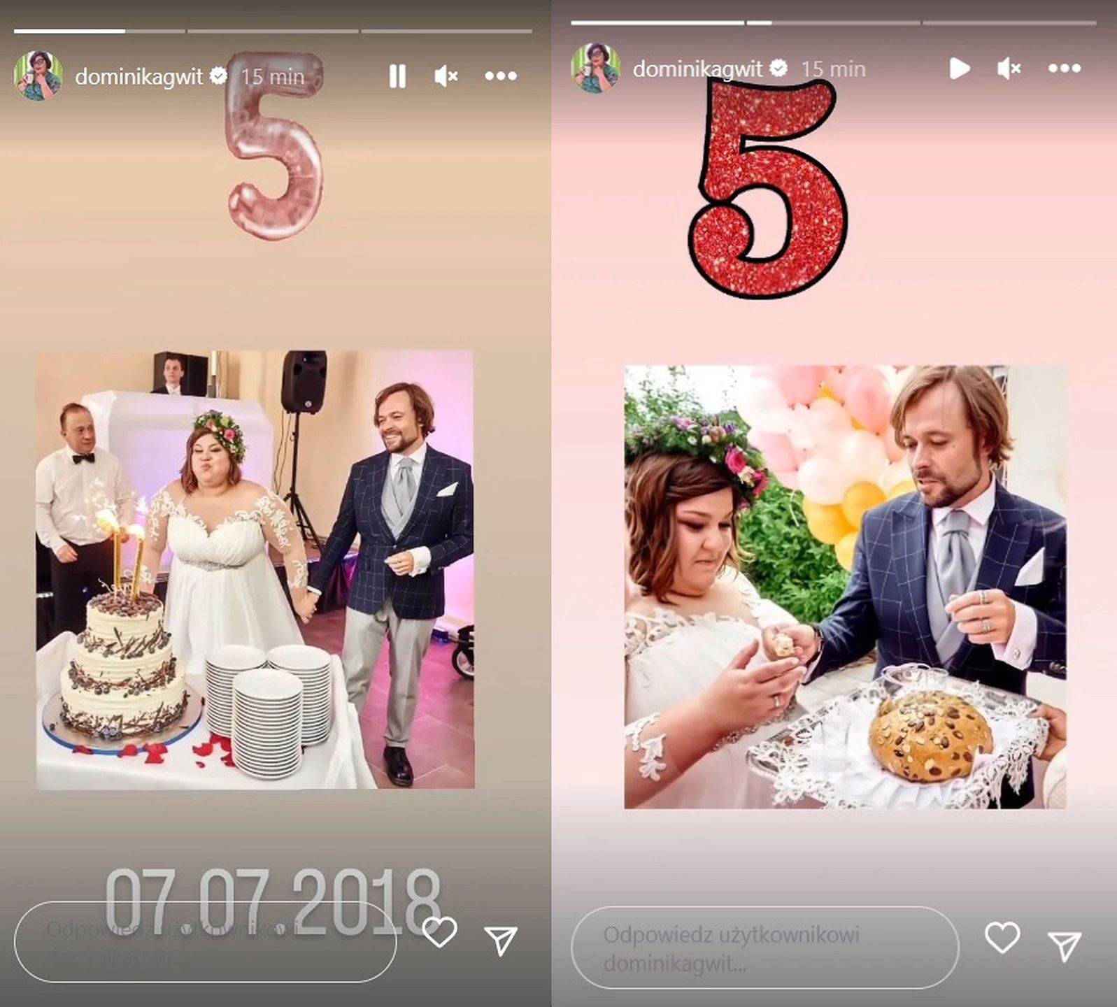 Dominika Gwit świętuje 5. rocznicę ślubu z Wojciechem Dunaszewskim