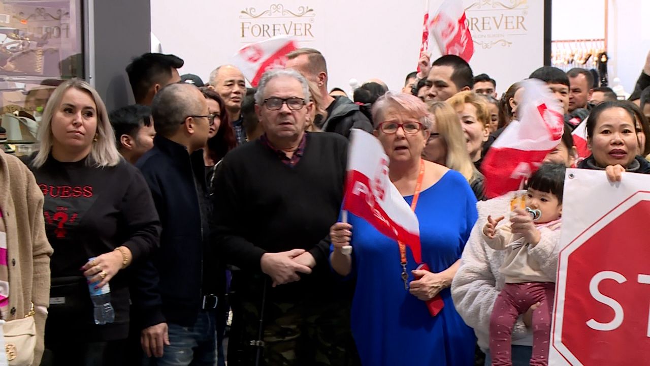 Protest przedsiębiorców z Marywilskiej 44