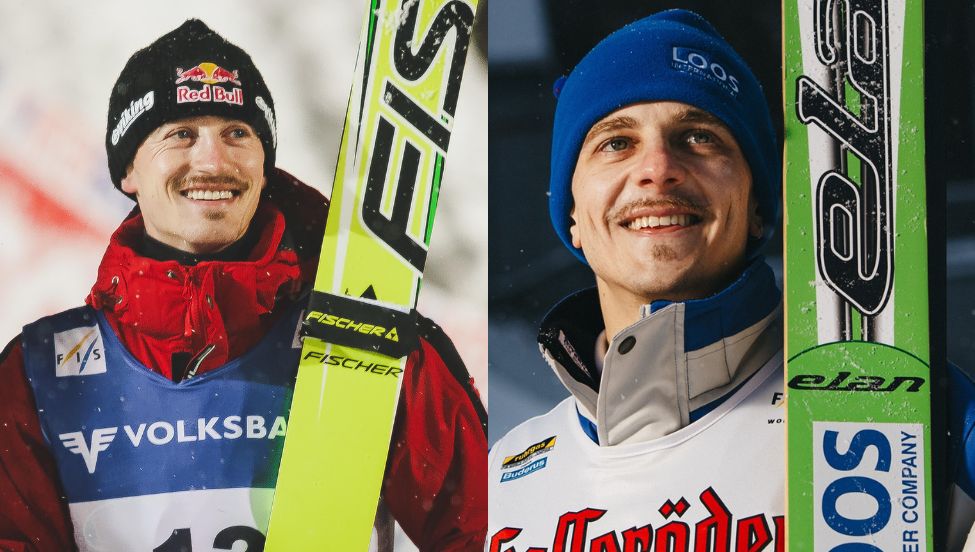 Adam Małysz (po lewej) i Bartłomiej Deklewa (po prawej)