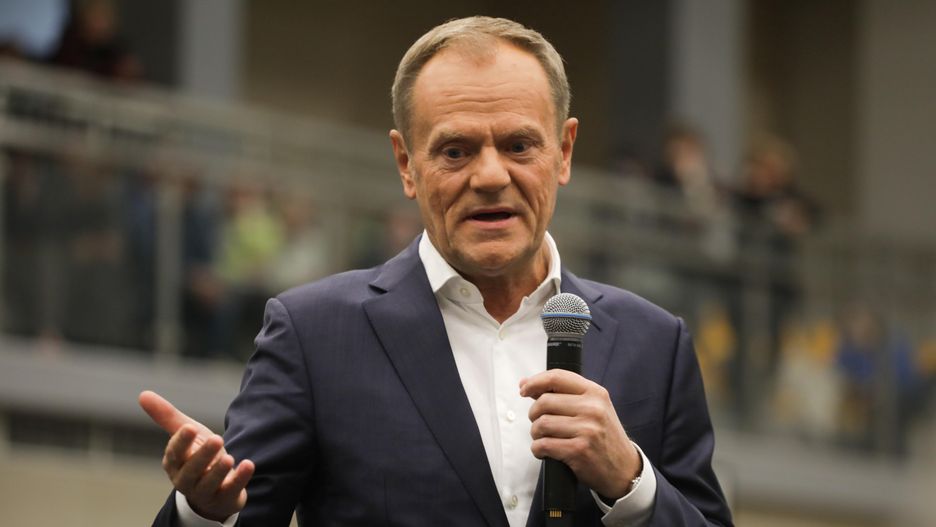 Przewodniczący Platformy Obywatelskiej Donald Tusk na spotkaniu z sympatykami 
