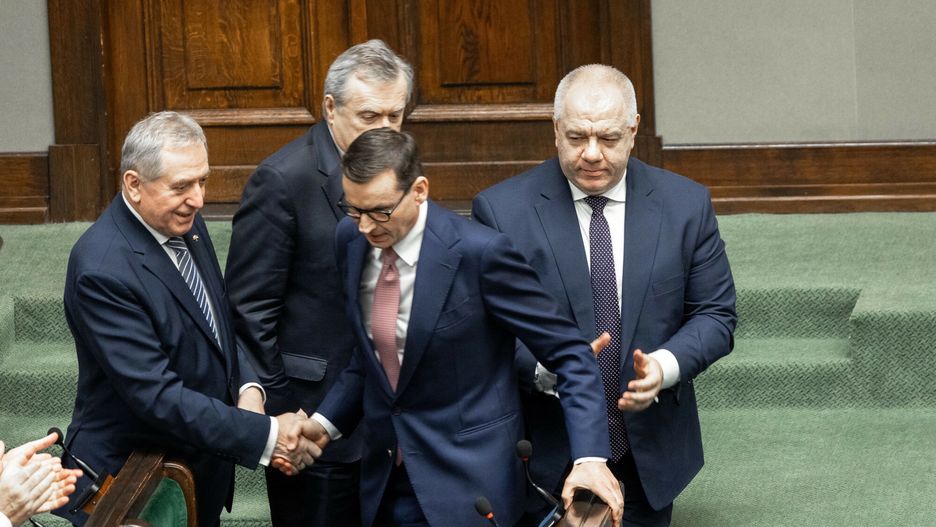 52. posiedzenie Sejmu IX kadencji
07.04.2022 Warszawa Sejm 52. posiedzenie Sejmu IX kadencji   fot Jacek Dominski/REPORTER
n/z: Mateusz Morawiecki, Piotr Glinski, Jacek Sasin, Henryk Kowalczyk
Jacek Dominski/REPORTER