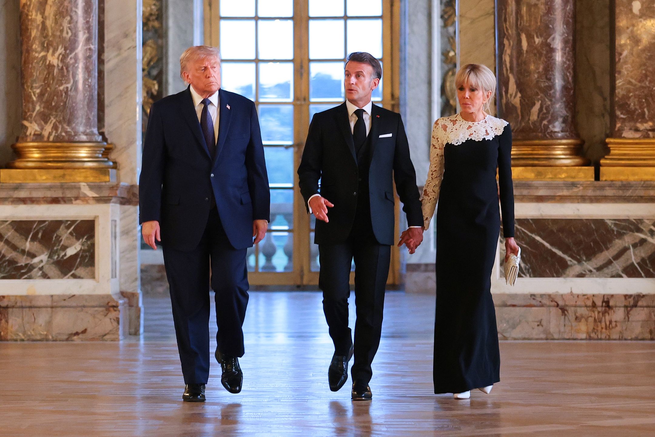 Emmanuel i Brigitte Macron, Donald Trump