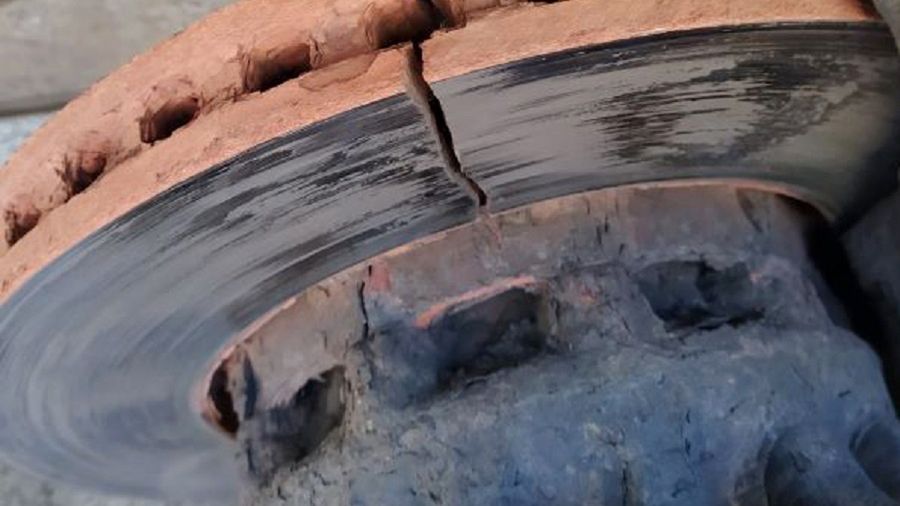 Tak wyglądała tarcza hamulcowa w jednej z naczep