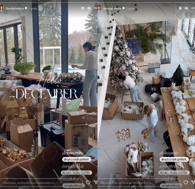 Klaudia Halejcio udekrowała willę na święta