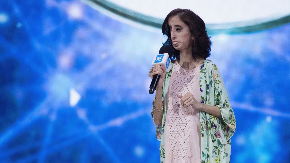 WE Day SeattleSEATTLE, WA - MAY 03:  Lizzie Velasquez speaks on stage during WE Day at KeyArena on May 3, 2018 in Seattle, Washington.  (Photo by Mat Hayward/Getty Images)Mat Hayward