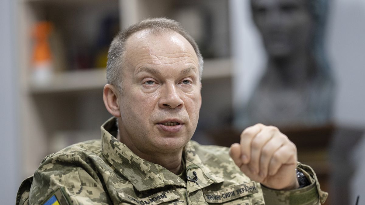 Oleksandr Syrskyi, commander-in-chief of the Armed Forces of Ukraine, during filming of the documentary 'The Year', at an unspecified location in Ukraine, on Friday, Feb. 10, 2023. Syrskyi, 58, was called on by President Volodymyr Zelenskiy to take over as his top general on Thursday in the biggest military shakeup since the start of the war. Photographer: Andrew Kravchenko/Bloomberg via Getty Images