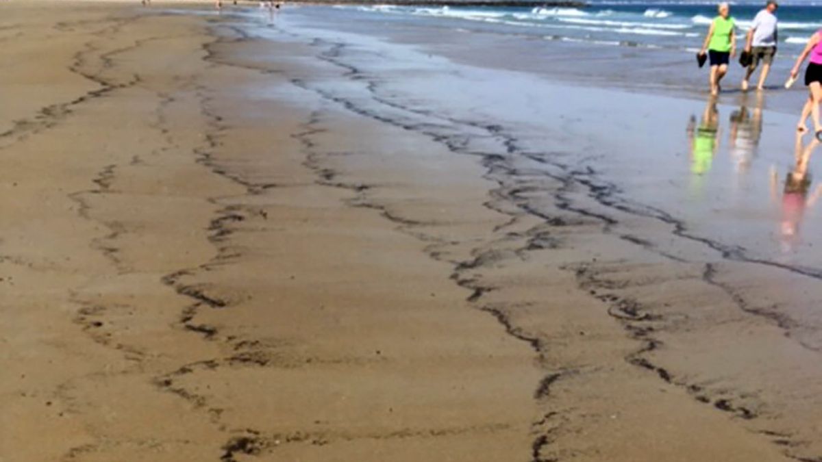 Na plaży w Wells zaobserwowano dziwną czarną maź