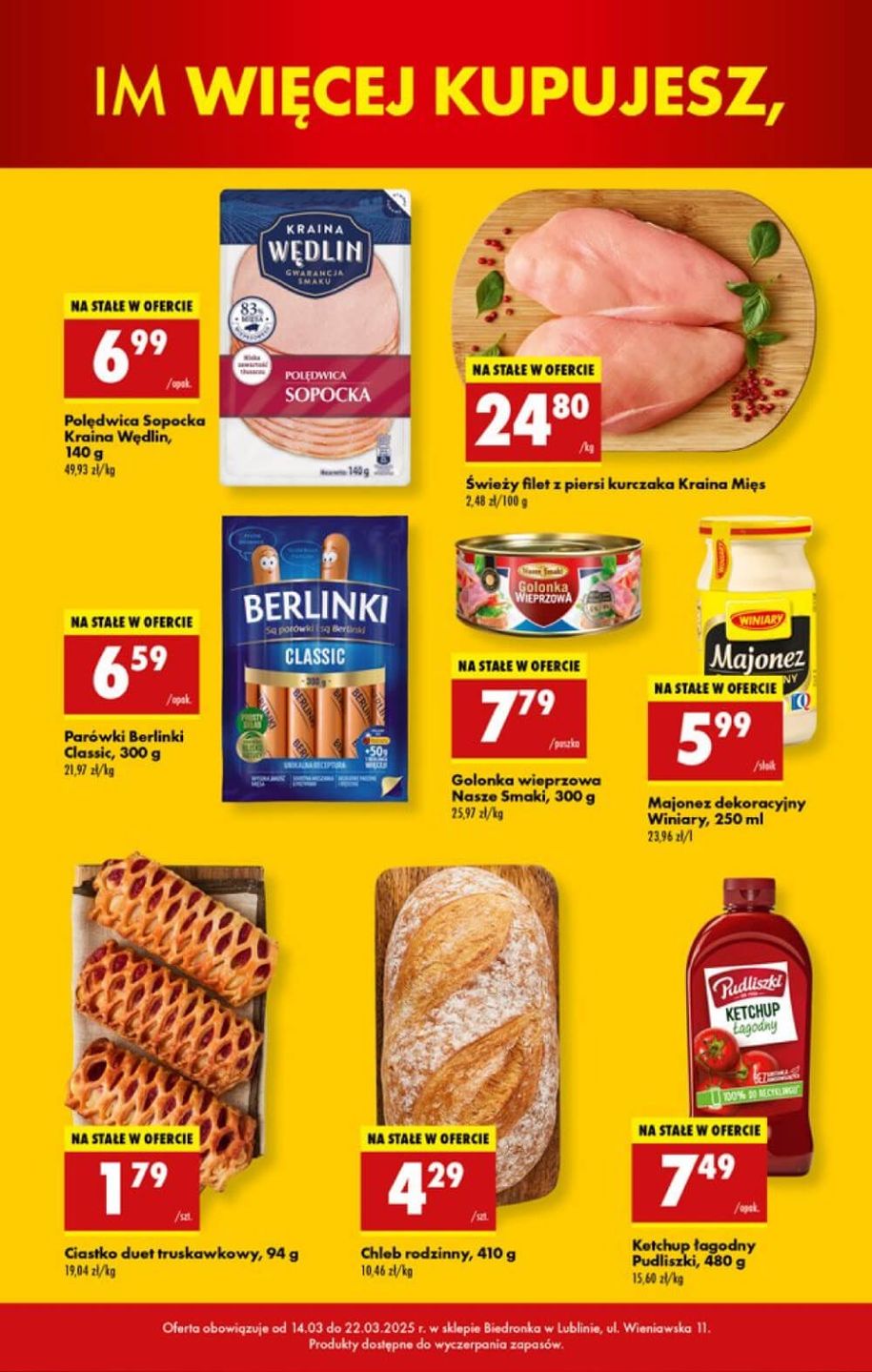Otwarcie Biedronki przy ul. Wieniawskiej 11 w Lublinie - gazetka promocyjna
