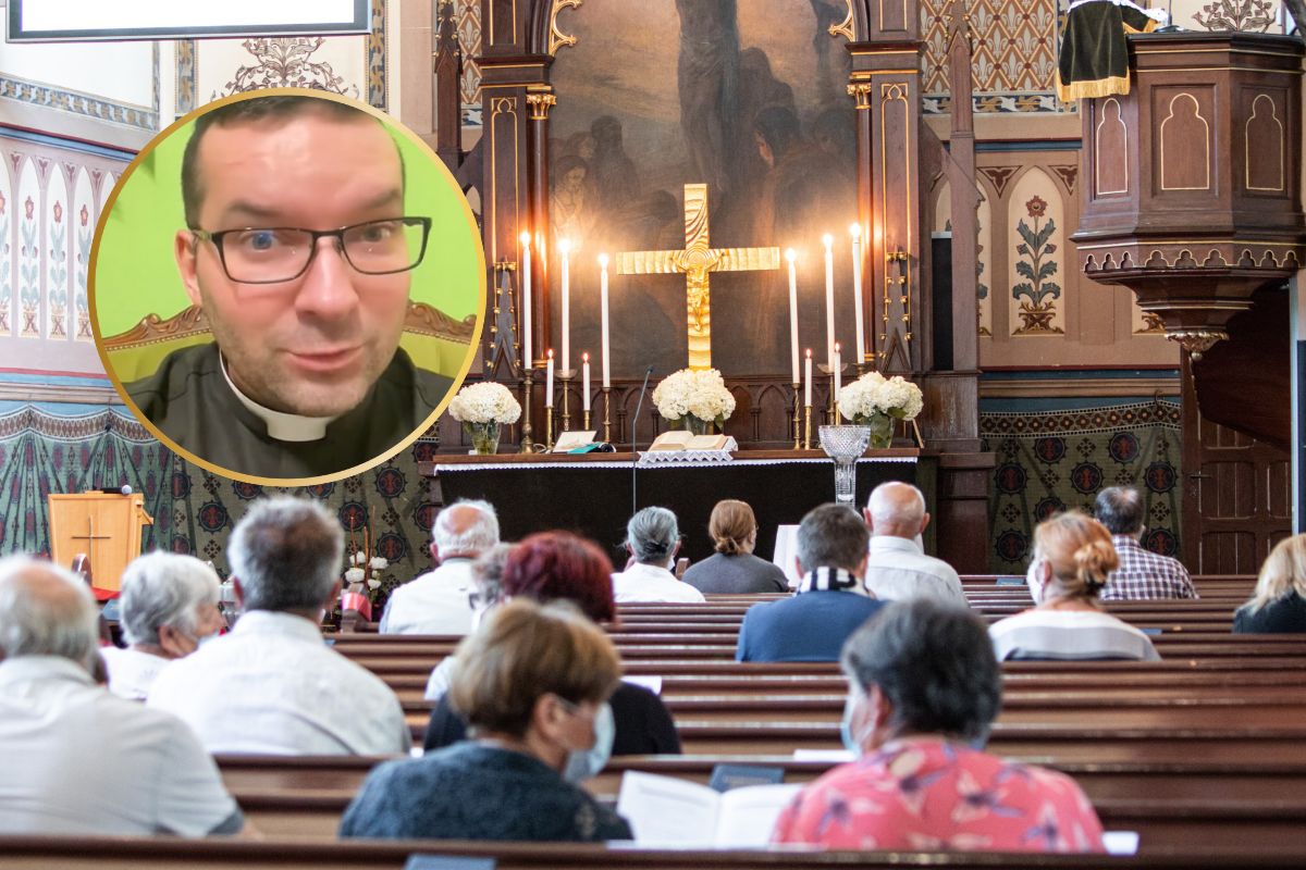 Msza w kościele.
