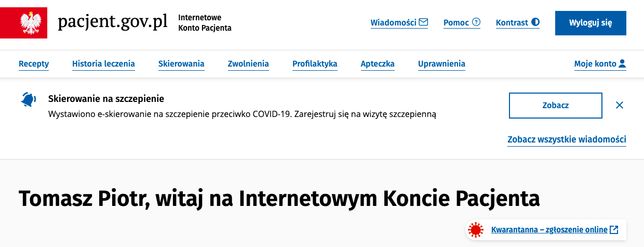 Na kontach niektórych chętnych na szczepienie pojawiły się już skierowania. Rejestracja rozpoczyna się o północy