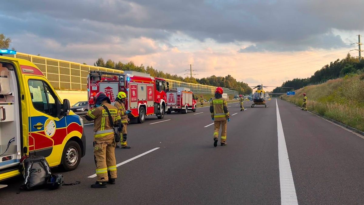 Wypadek na autostradzie A1.