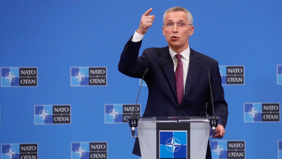 NATO Secretary General's press conference previewing an extraordinary NATO summitepa09844200 NATO Secretary General Jens Stoltenberg speaks during a press conference previewing an extraordinary NATO Summit at the Alliance headquarters in Brussels, Belgium, 23 March 2022. NATO summit will be held at the NATO Headquarters on 24 march 2022.  EPA/STEPHANIE LECOCQ Dostawca: PAP/EPA.STEPHANIE LECOCQ