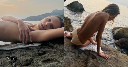 Zmysłowa Anja Rubik pokłada się TOPLESS na skałach i smuci się schyłkiem lata przy hicie Lany del Rey
