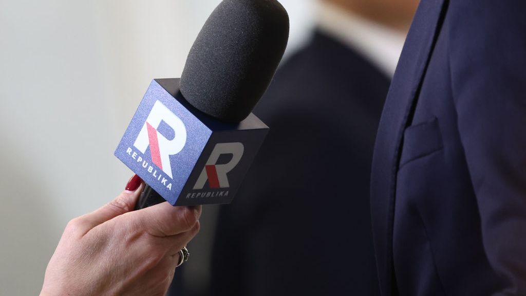 Politics In Poland
TV Republika microphone is seen during the parliament meeting in Warsaw, Poland on March 19, 2025. (Photo by Jakub Porzycki/NurPhoto via Getty Images)
NurPhoto
tv republika, jakub porzycki, right, news agency, media outlet, parliament meeting, political meeting, media presence, press, sejm, parliament, news, nurphoto, polish, event coverage, warsaw event, channel, political coverage, conservative, interview, image capture, tv station, press photography, media, company, march 19, legislative session, photo credit, television, polish media, photojournalism, tv, public event, polish parliament, polish politics