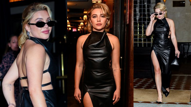 Florence Pugh podbija Nowy Jork w skórzanej kreacji z odkrytymi plecami i wycięciem na nogę