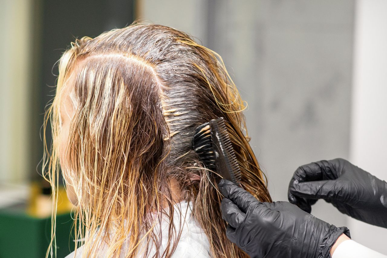 Be careful at the hair salon. Here's a color that adds years.