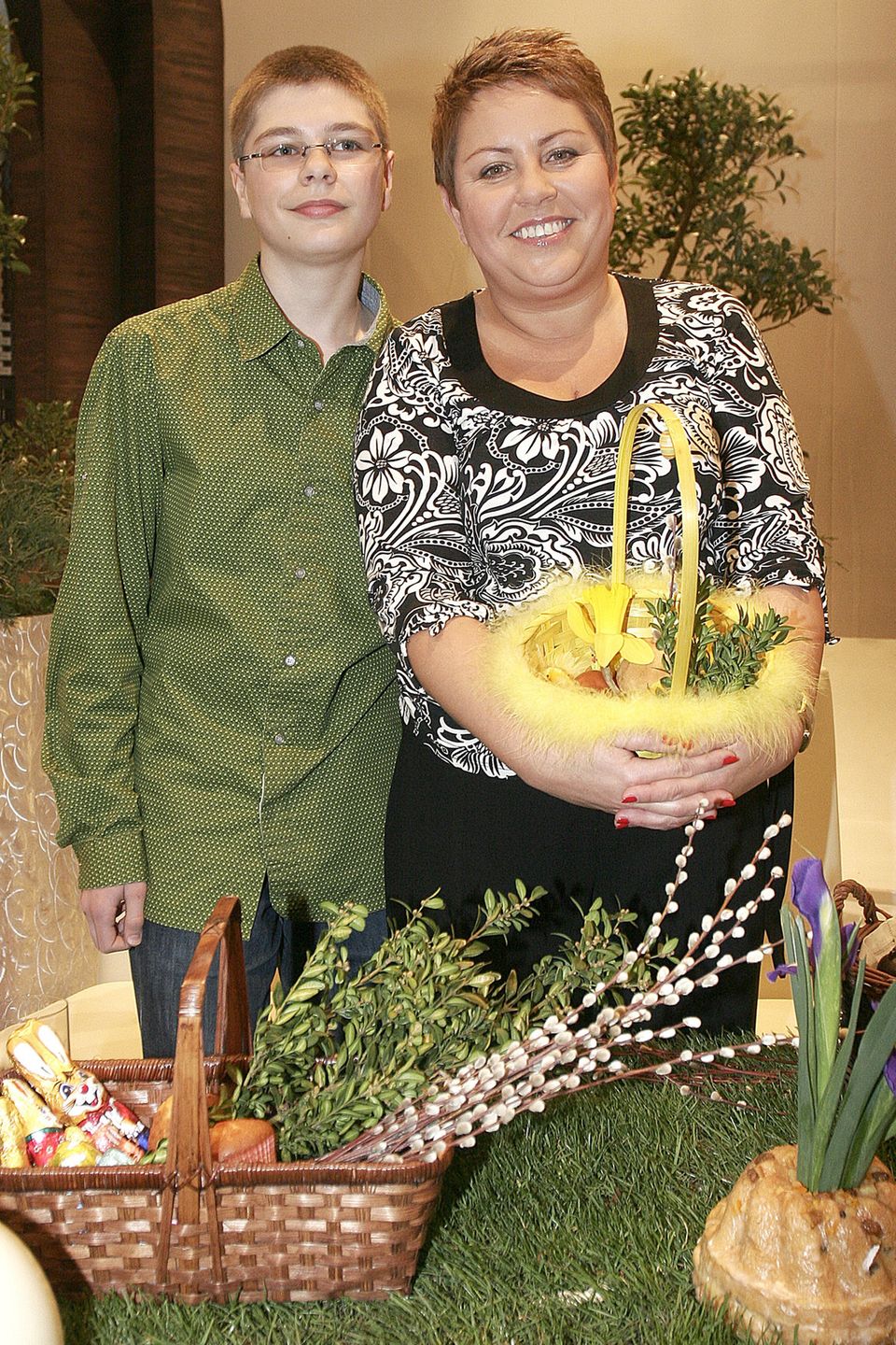 Dorota Wellman z synem w 2007 roku 