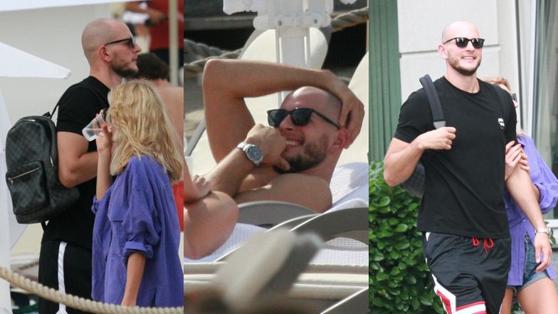 Bartosz Kurek z żoną opalają się w Sopocie