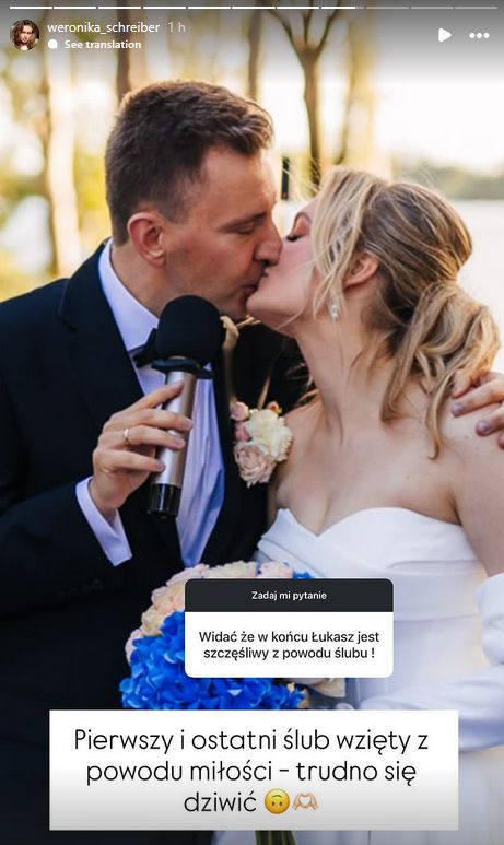 Weronika Reiter wrzuciła do sieci zdjęcie ze ślubu