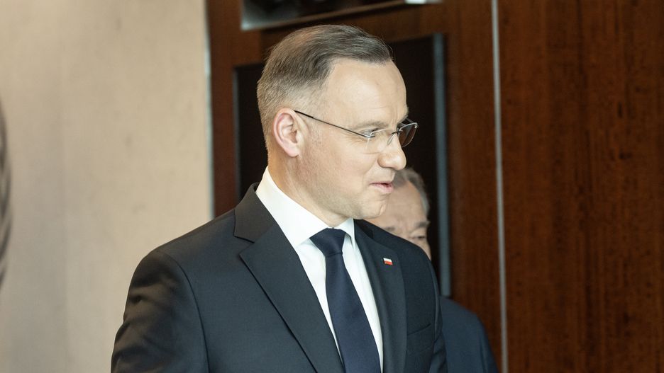 NEW YORK, UNITED STATES - 2024/04/17: President of Poland Andrzej Duda during the meeting with Secretary-General Antonio Guterres at UN Headquarters. (Photo by Lev Radin/Pacific Press/LightRocket via Getty Images)