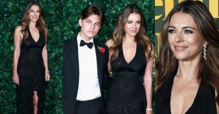 Elizabeth Hurley z synem na imprezie w Londynie